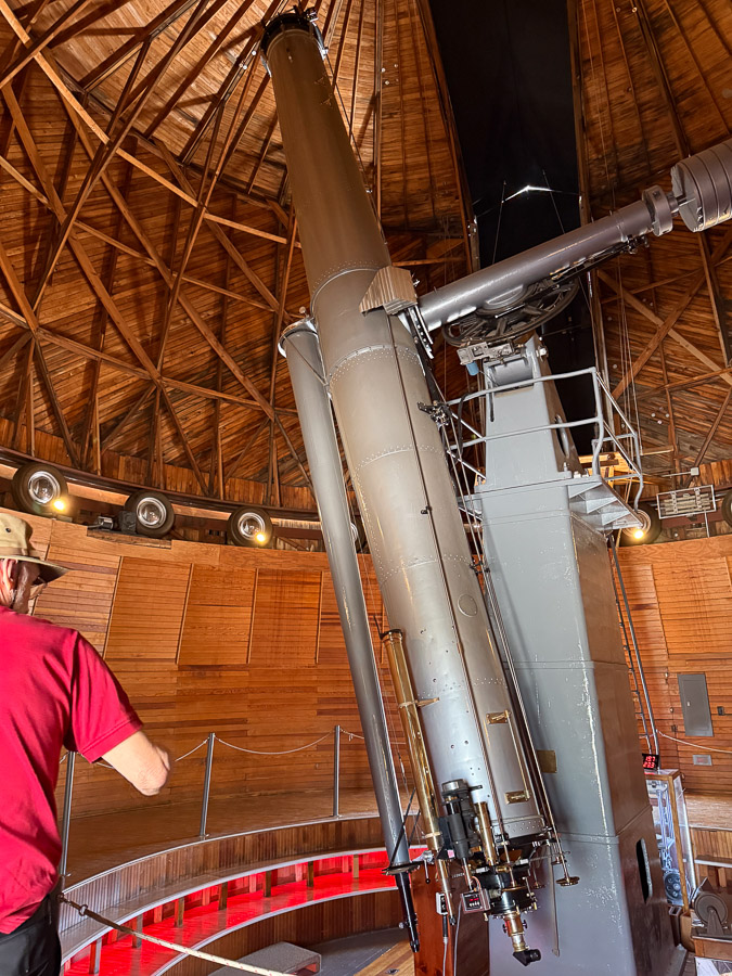 Clark Refractor at Lowell Observatory - notice car wheels for scale